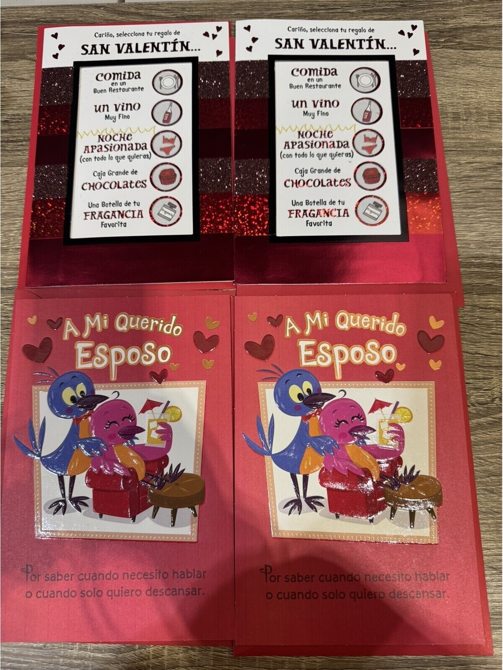 Lot Of 4 Spanish Hallmark Valentines Greeting Cards. NWT envelopes HTF